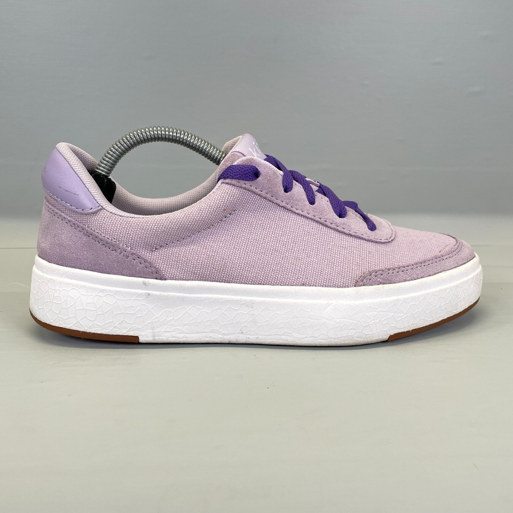 Kizik Prague Shoes Womens Size 7 Lilac Pink Canvas Suede Lace Up Casual Sneakers